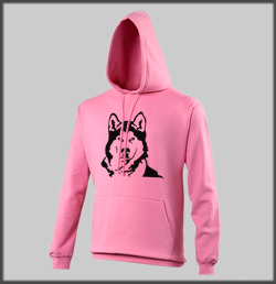 Malamute Head Front Hoodie